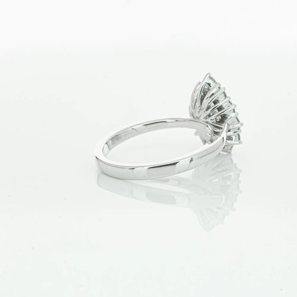 18ct White Gold 1.00ct Pear Cut Diamond Belle Ring