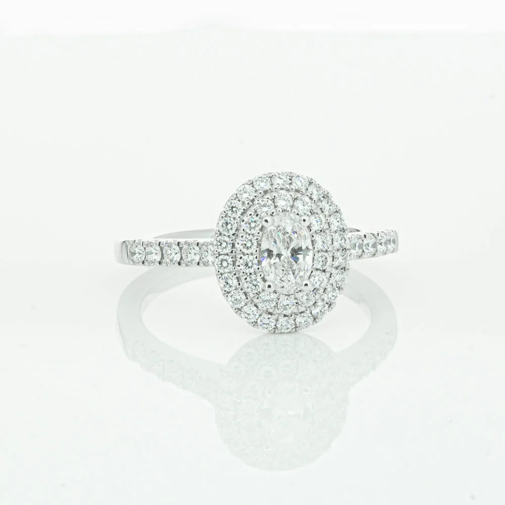 18ct White Gold .30ct Oval Cut Diamond Rosa Ring