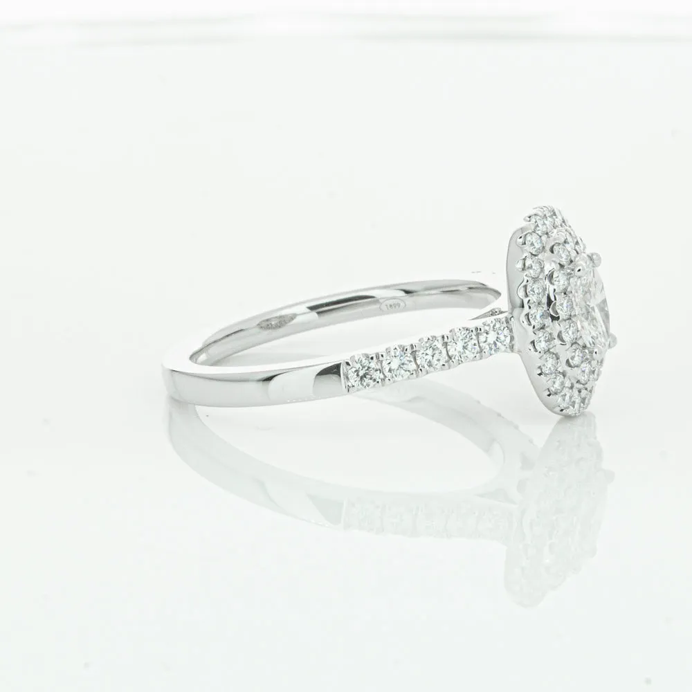 18ct White Gold .30ct Oval Cut Diamond Rosa Ring