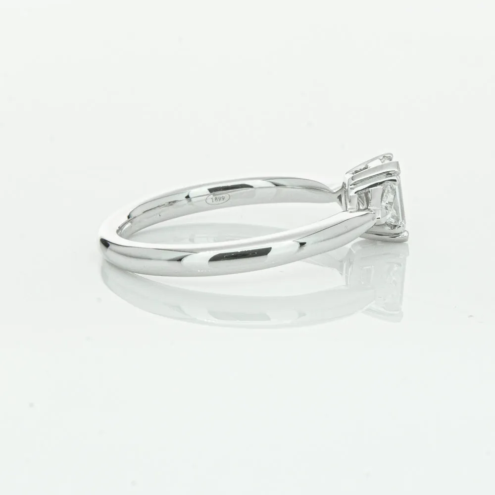 18ct White Gold .50ct Emerald Cut Diamond Ring