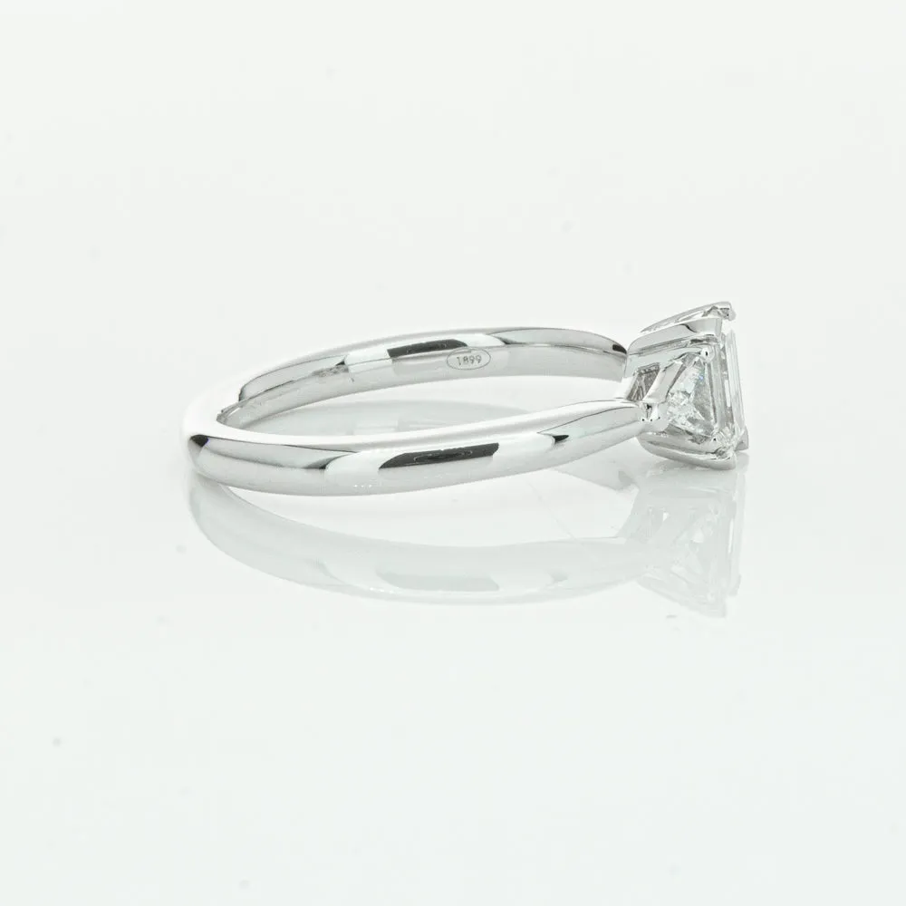 18ct White Gold .50ct Emerald Cut Diamond Ring