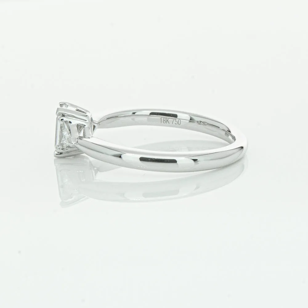18ct White Gold .50ct Emerald Cut Diamond Ring