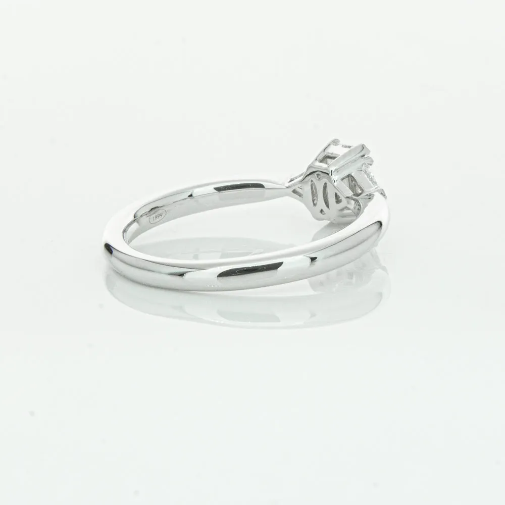 18ct White Gold .50ct Emerald Cut Diamond Ring