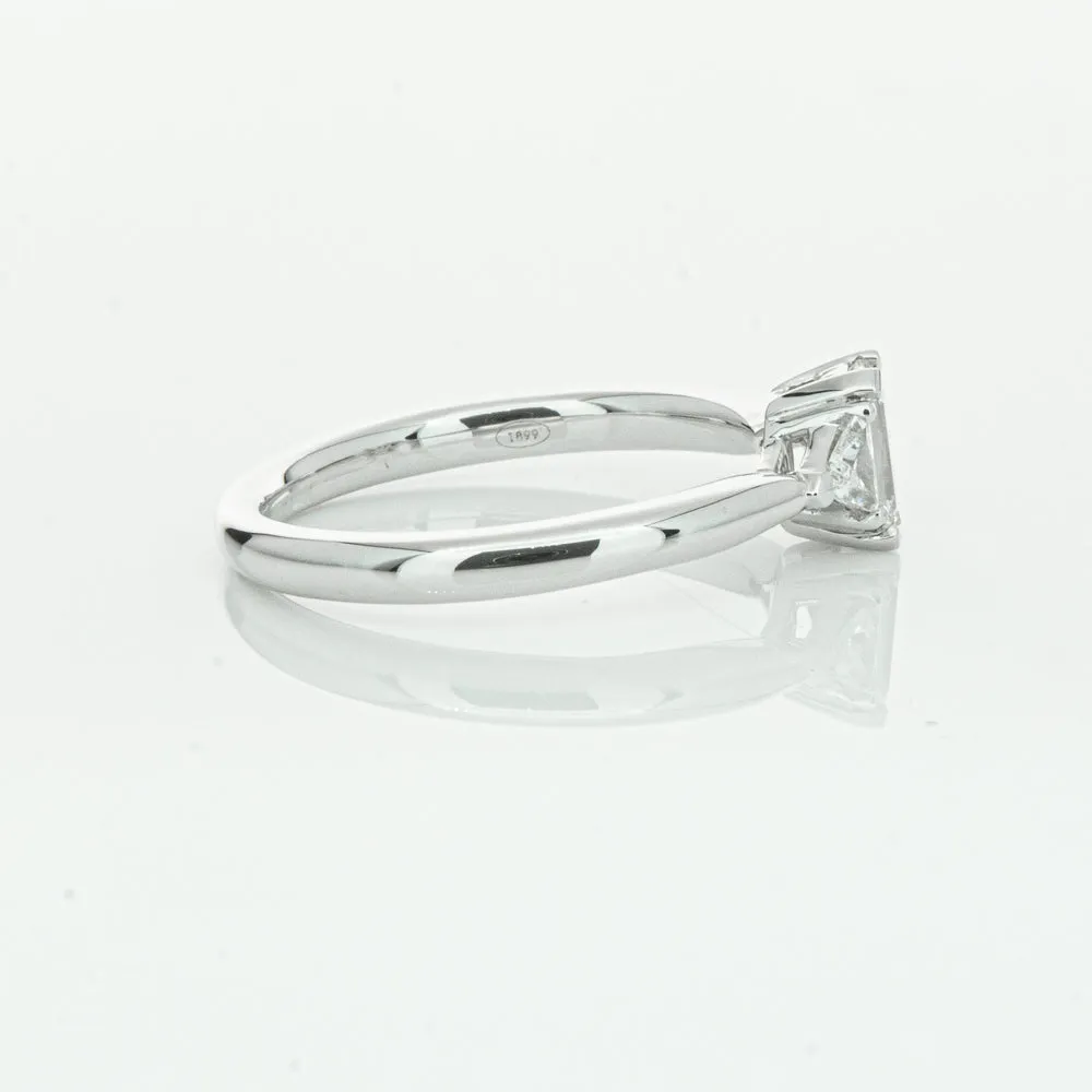 18ct White Gold .50ct Emerald Cut Diamond Ring