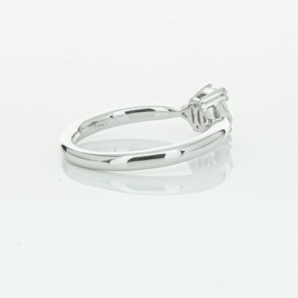 18ct White Gold .50ct Emerald Cut Diamond Ring