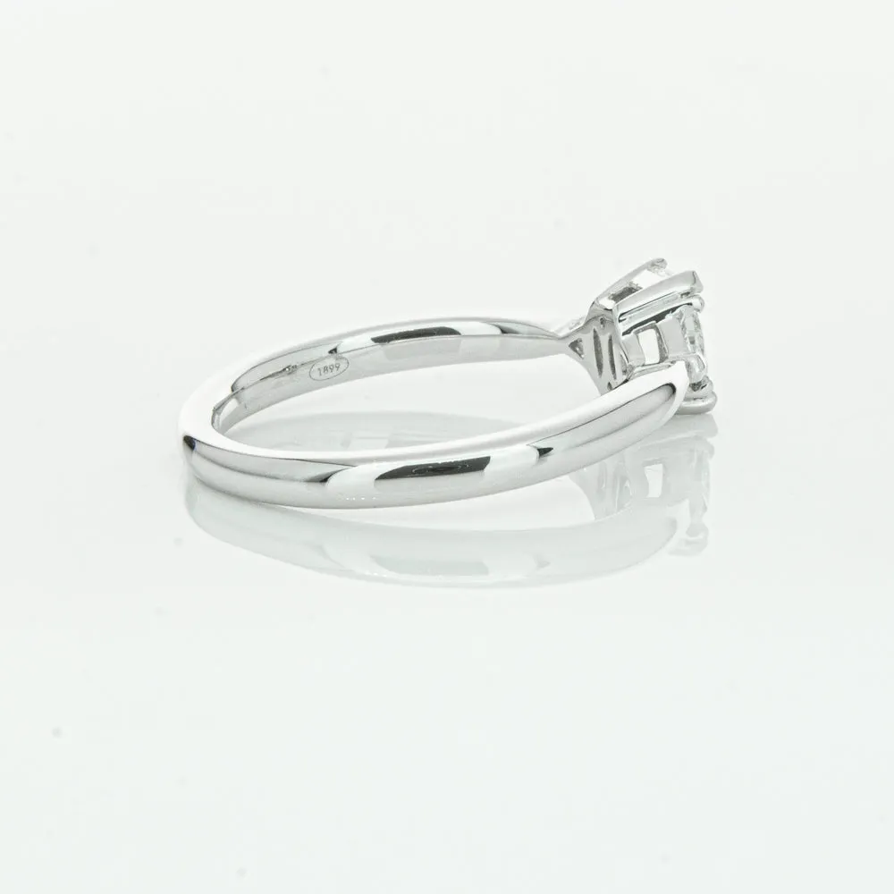 18ct White Gold .50ct Emerald Cut Diamond Ring