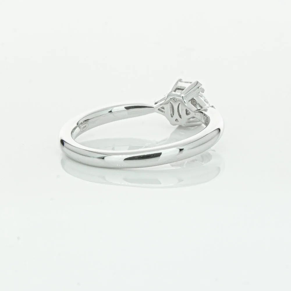 18ct White Gold .50ct Emerald Cut Diamond Ring