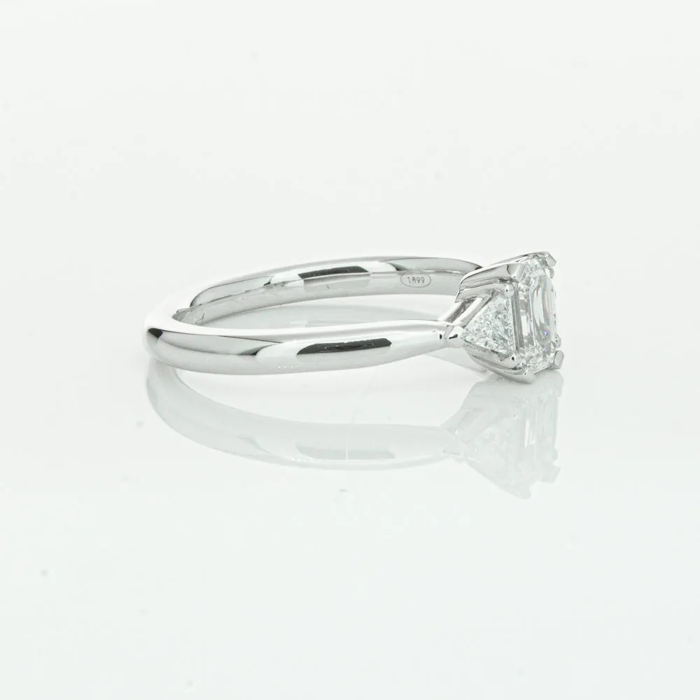 18ct White Gold .50ct Emerald Cut Diamond Ring