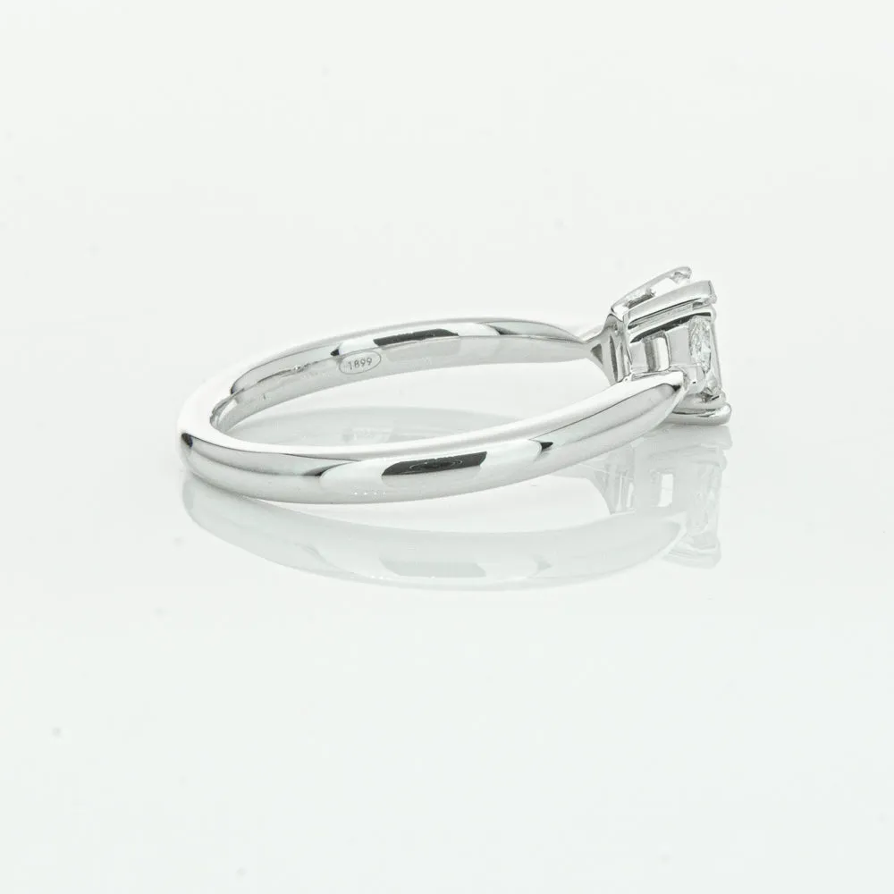 18ct White Gold .50ct Emerald Cut Diamond Ring