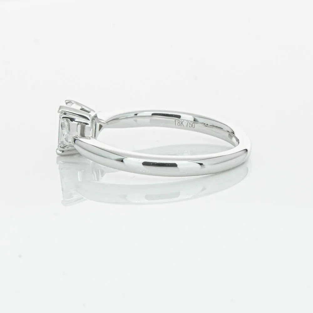 18ct White Gold .50ct Emerald Cut Diamond Ring