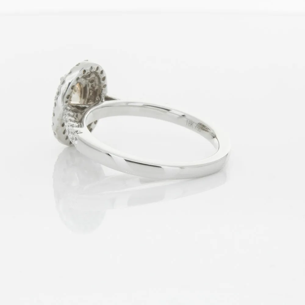 18ct White Gold .50ct Oval Cut Champagne Diamond Rosa Ring