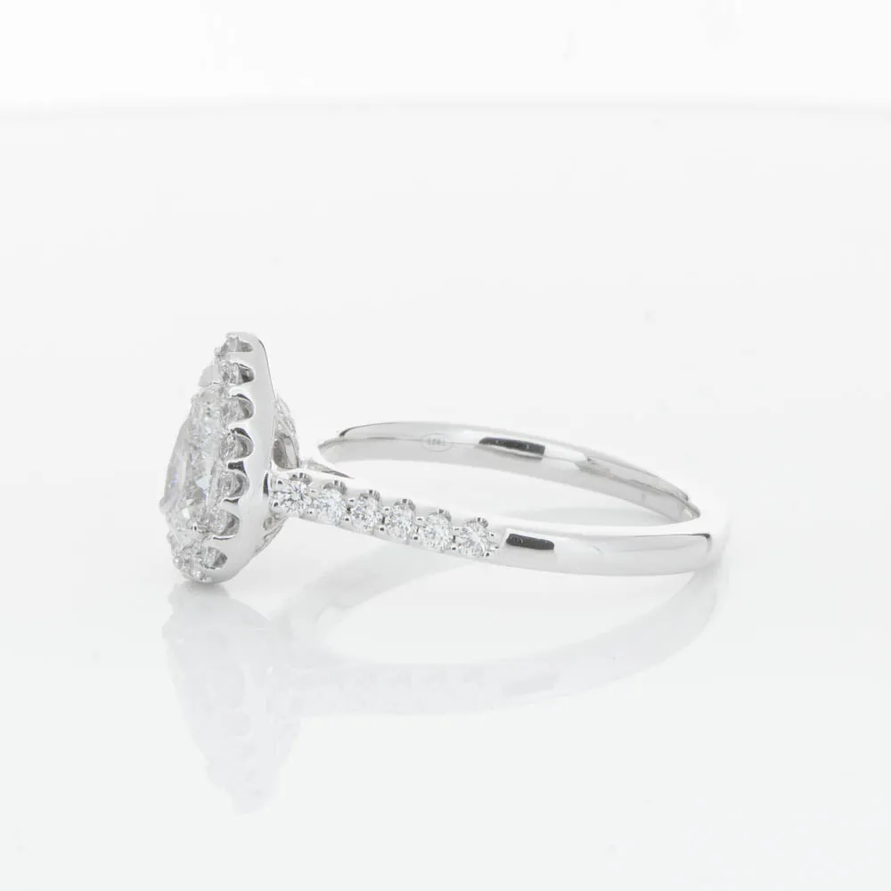 18ct White Gold .70ct Pear Cut Diamond Ring