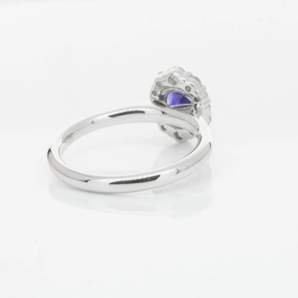 18ct White Gold .89ct Sapphire & Diamond Ring