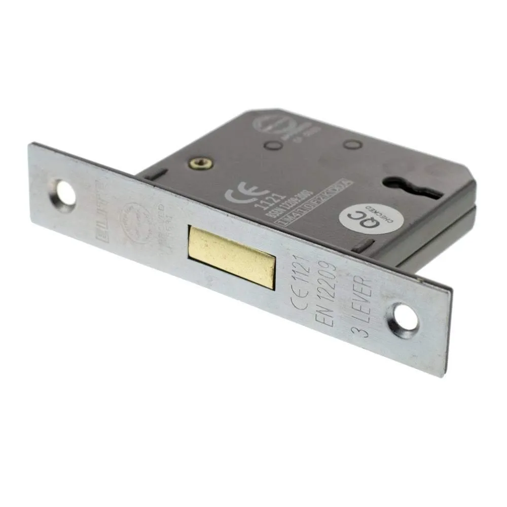 Atlantic 3" CE Elite 3 Lever Key Deadlock (Satin Chrome)