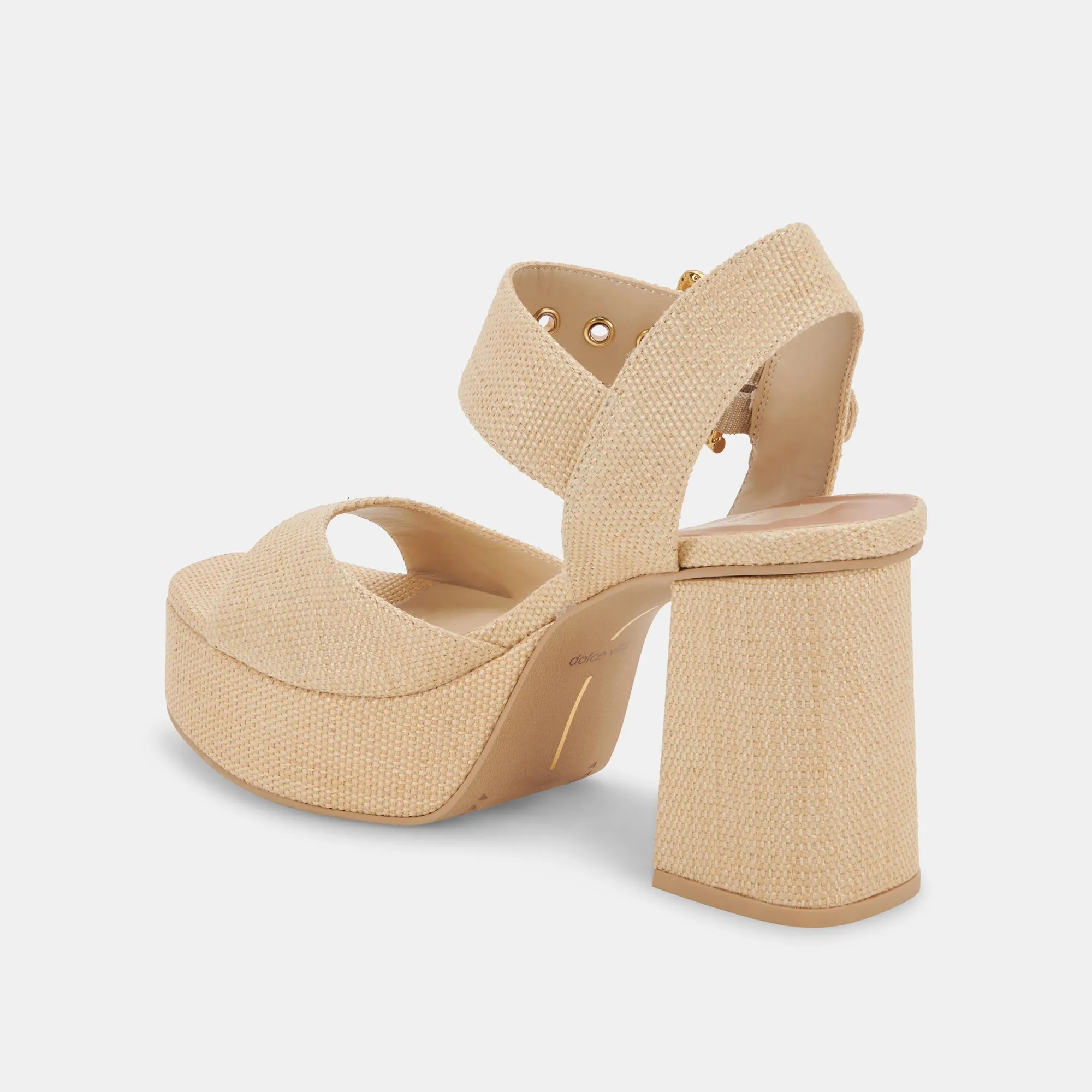 BOBBY HEELS NATURAL RAFFIA - re:vita