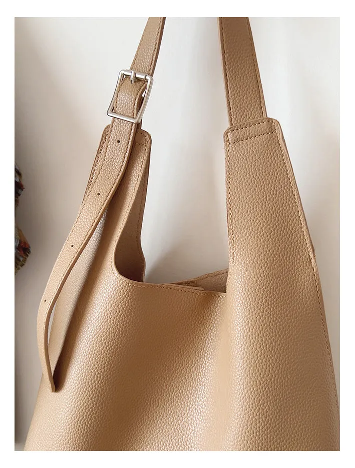 Elena Handbags Simple Leather Tote Bag