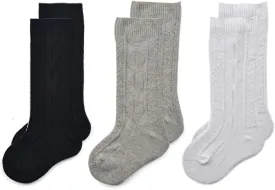 EPEIUS Unisex-Baby Seamless Ribbed/Cable Knit Knee High Socks (Pack of 3/6)