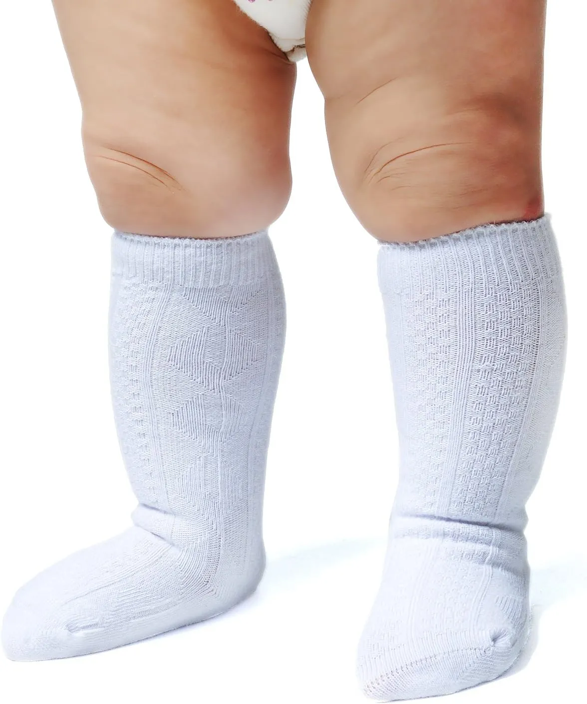 EPEIUS Unisex-Baby Seamless Ribbed/Cable Knit Knee High Socks (Pack of 3/6)