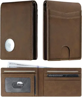 furid Apple Airtag Wallet Men Slim: Air Tag Wallet with Airtag Holder, RFID Blocking, Bifold, Front Pocket, Minimalist Card Wallet, Carbon Fiber Wallet