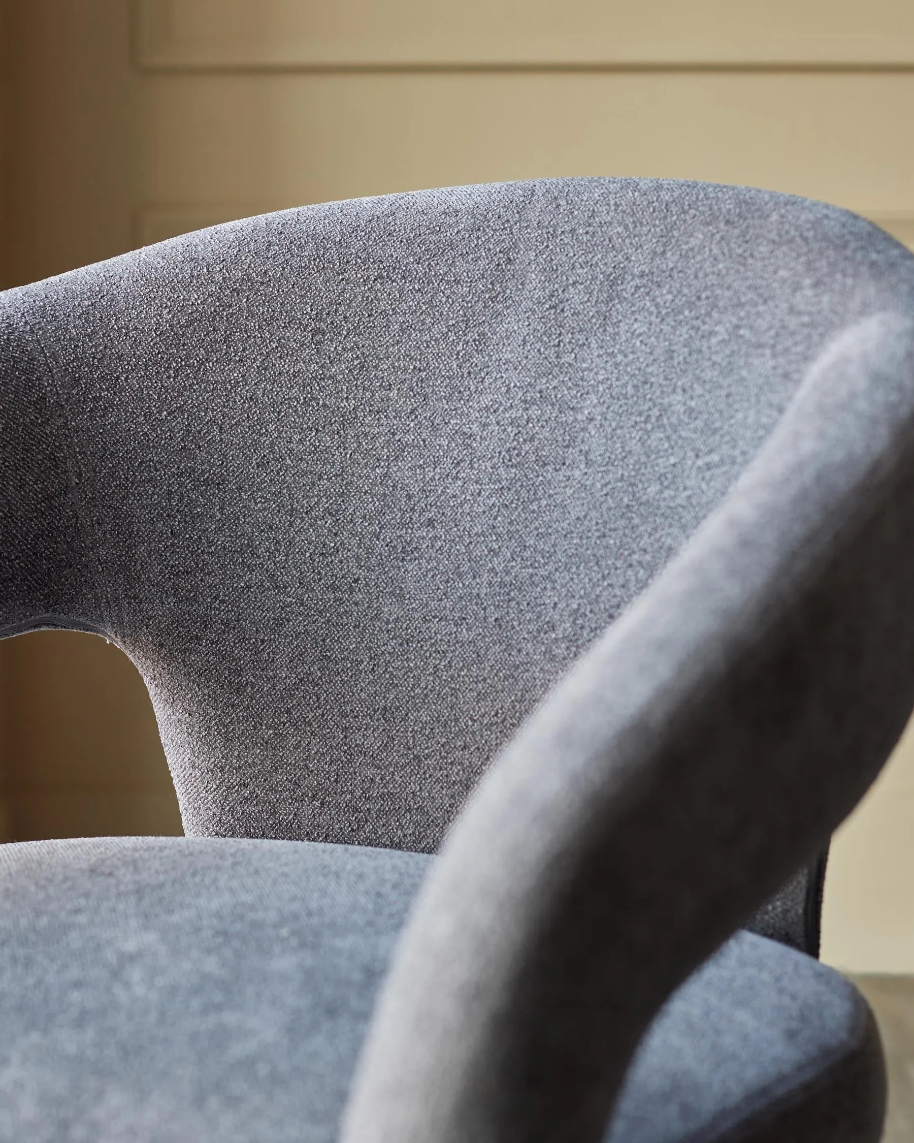 Heath dark grey boucle dining chair