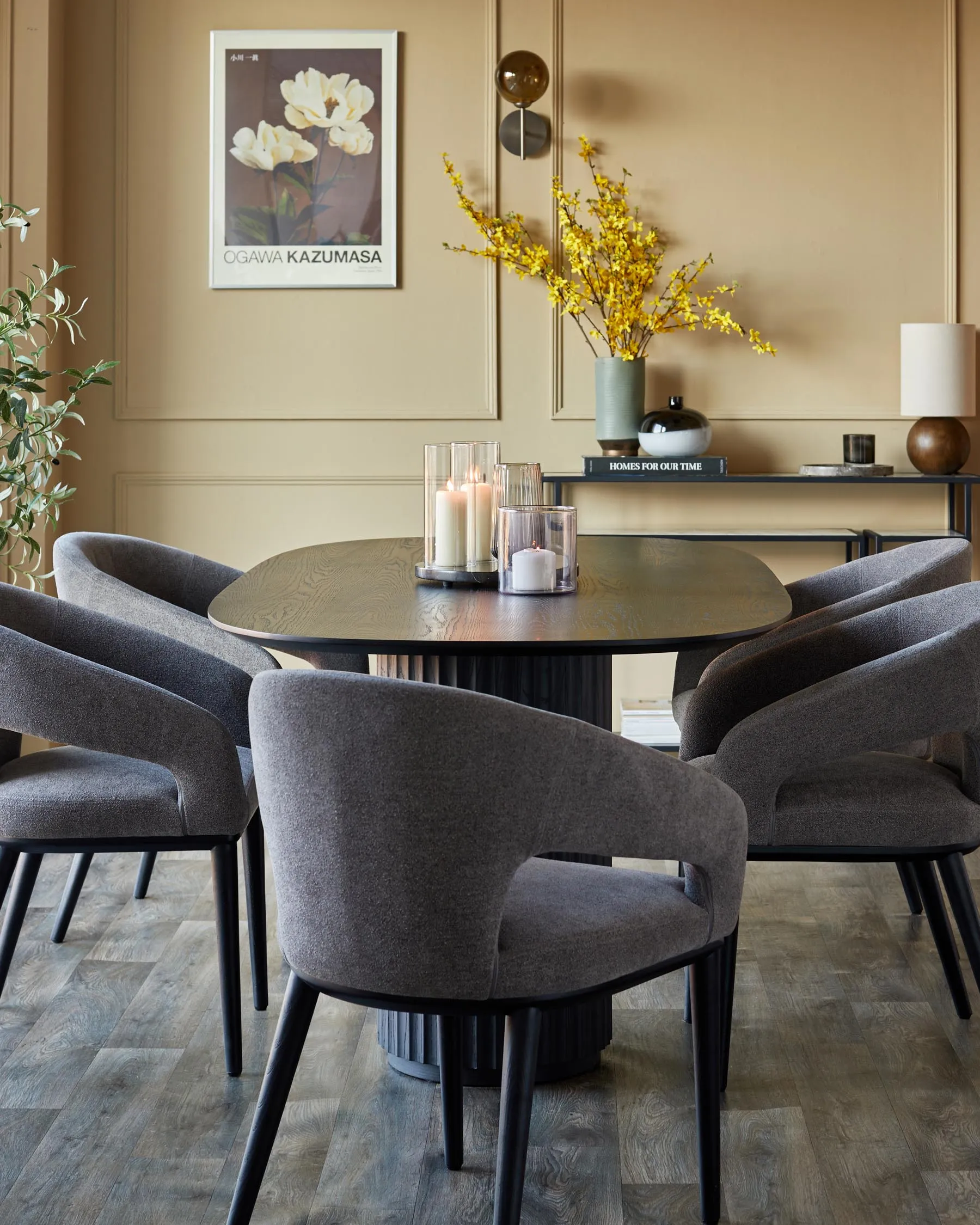 Heath dark grey boucle dining chair