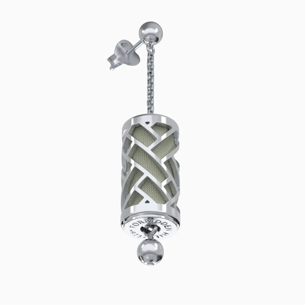 Hue Silk Earrings - Shophouse Olive - Sterling Silver