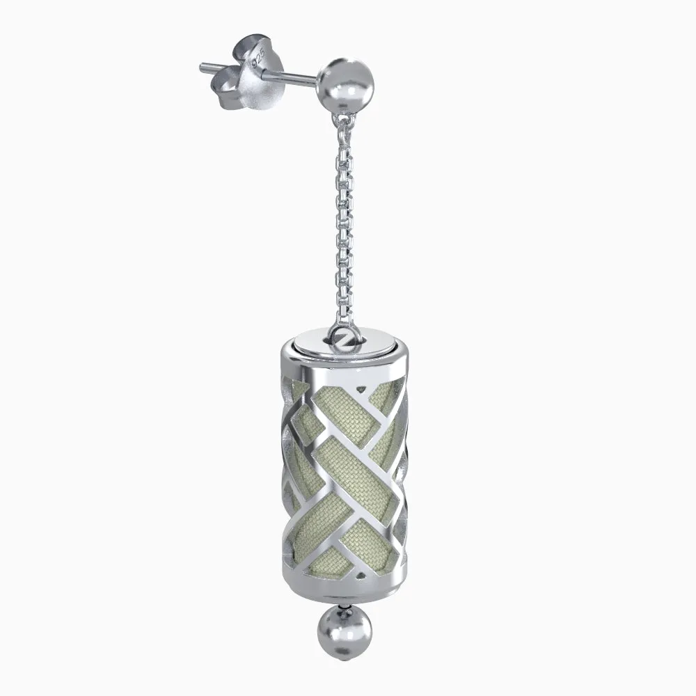 Hue Silk Earrings - Shophouse Olive - Sterling Silver