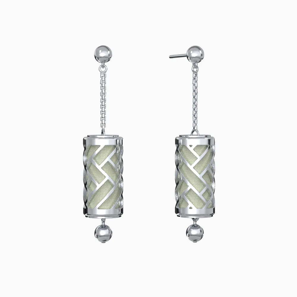 Hue Silk Earrings - Shophouse Olive - Sterling Silver