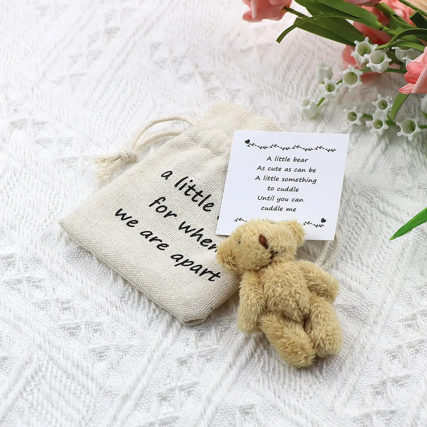 LUOKIFUR Pocket Bear - Long Distance Teddy Bear I Love You Couple Memorial Gift Missing You Gift