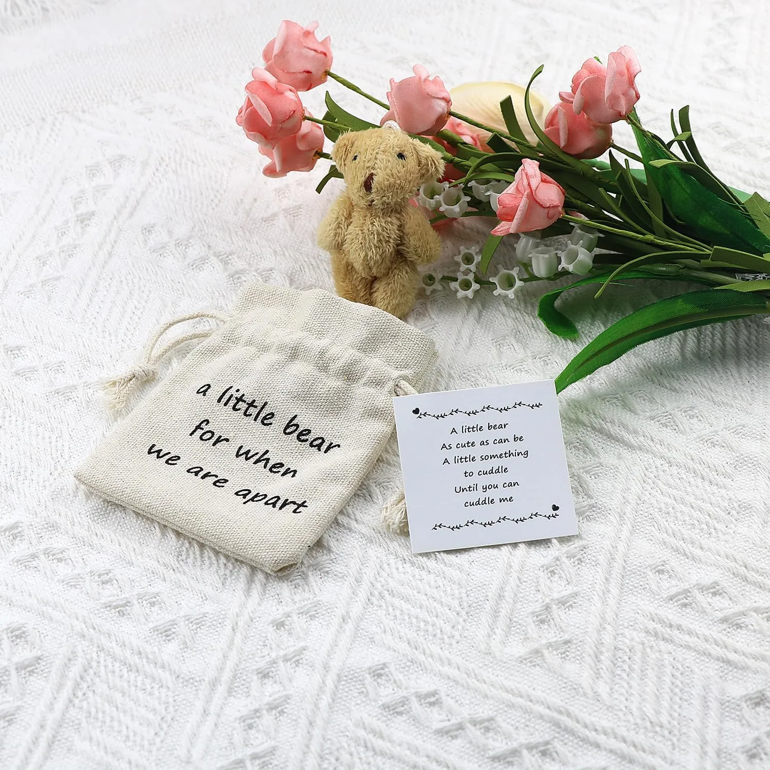 LUOKIFUR Pocket Bear - Long Distance Teddy Bear I Love You Couple Memorial Gift Missing You Gift