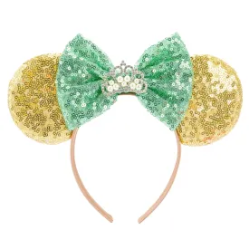 LYLIN Princess Tiana Ears,Tiana Mouse Ears Headbands for Women Girls Boys, Princess Accessories for Birthday Party Travel