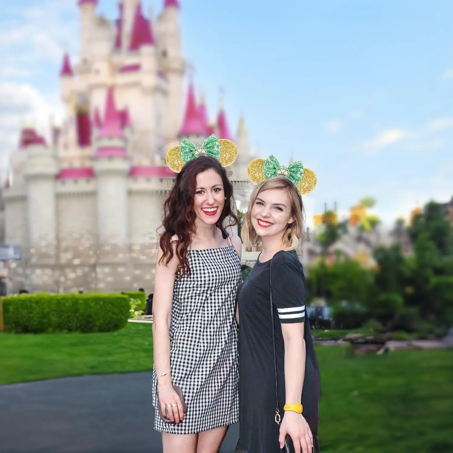LYLIN Princess Tiana Ears,Tiana Mouse Ears Headbands for Women Girls Boys, Princess Accessories for Birthday Party Travel
