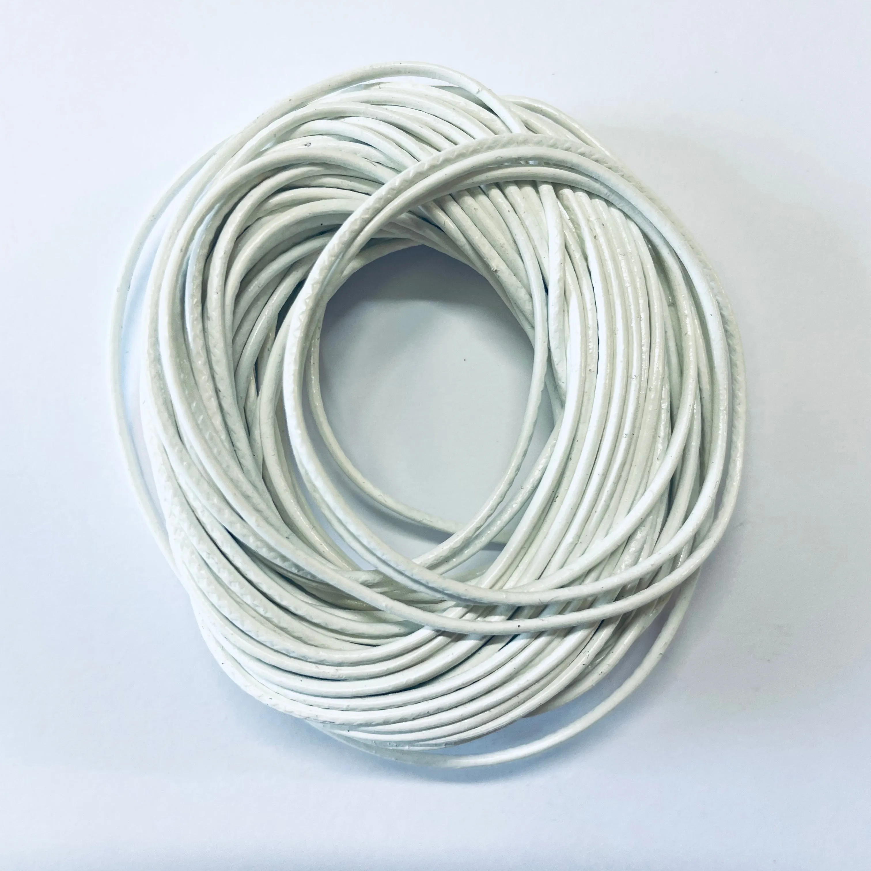 Natural Genuine Leather Cord per 10mtrs- White 1.5mm