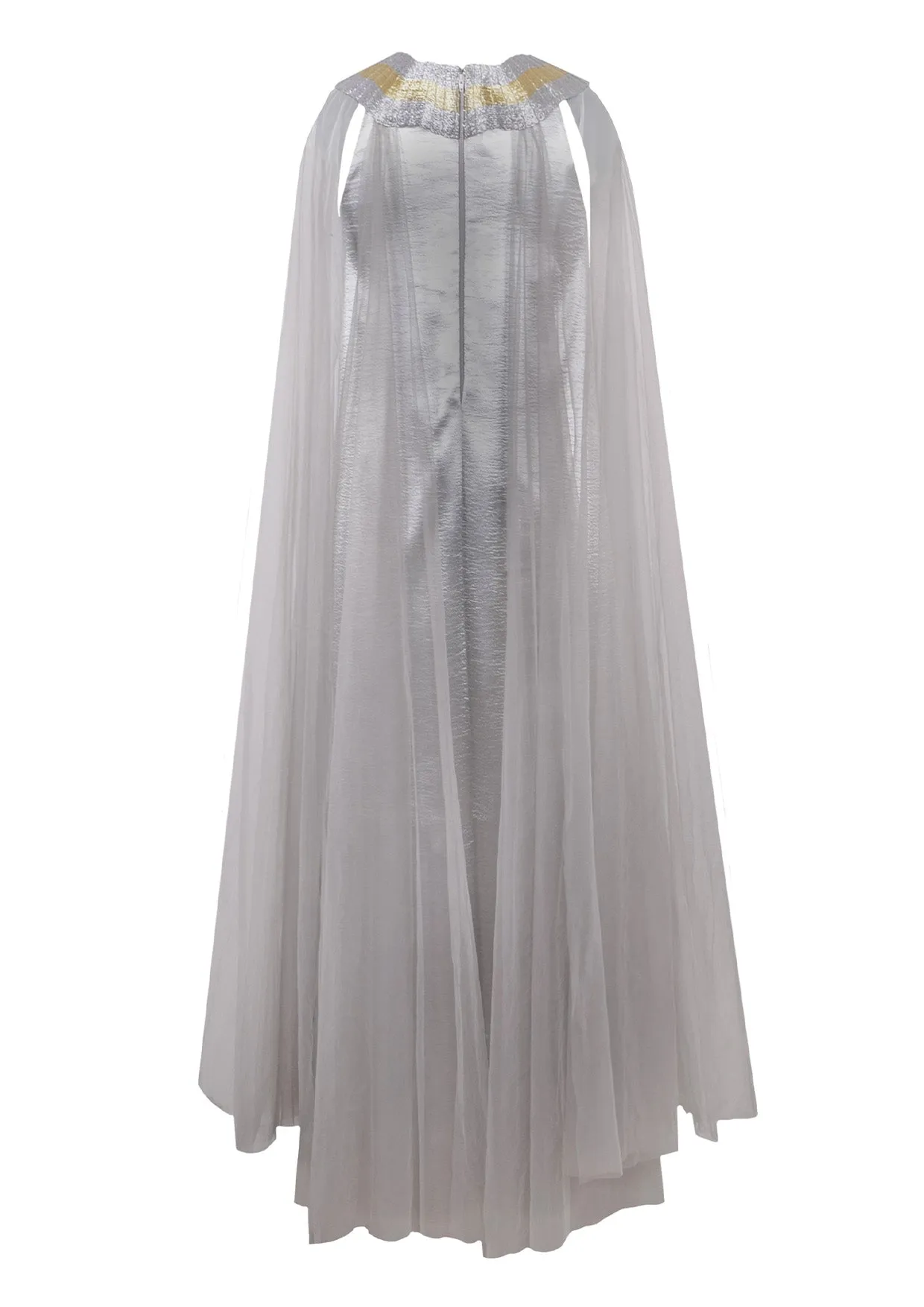 Open Sleeve Satin Maxi Kaftan Dress