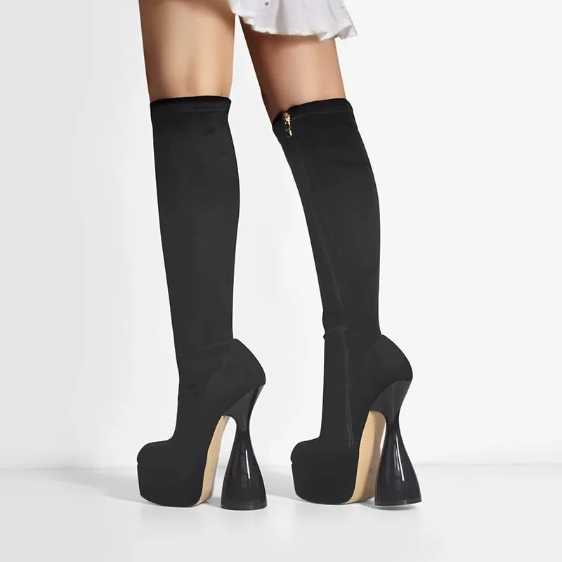 Platform suede boots