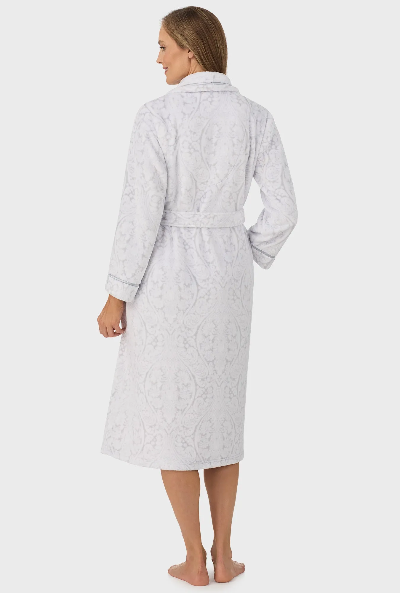 Platinum Damask Wrap Robe