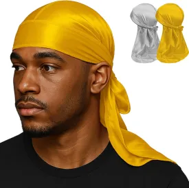 Premium Durag Pack for Men, Silky Doo Rag for 360 540 720 Waves