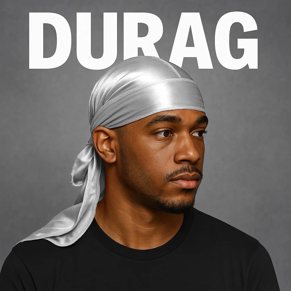 Premium Durag Pack for Men, Silky Doo Rag for 360 540 720 Waves