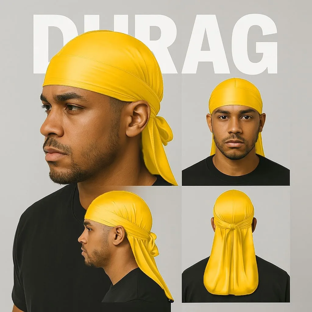 Premium Durag Pack for Men, Silky Doo Rag for 360 540 720 Waves