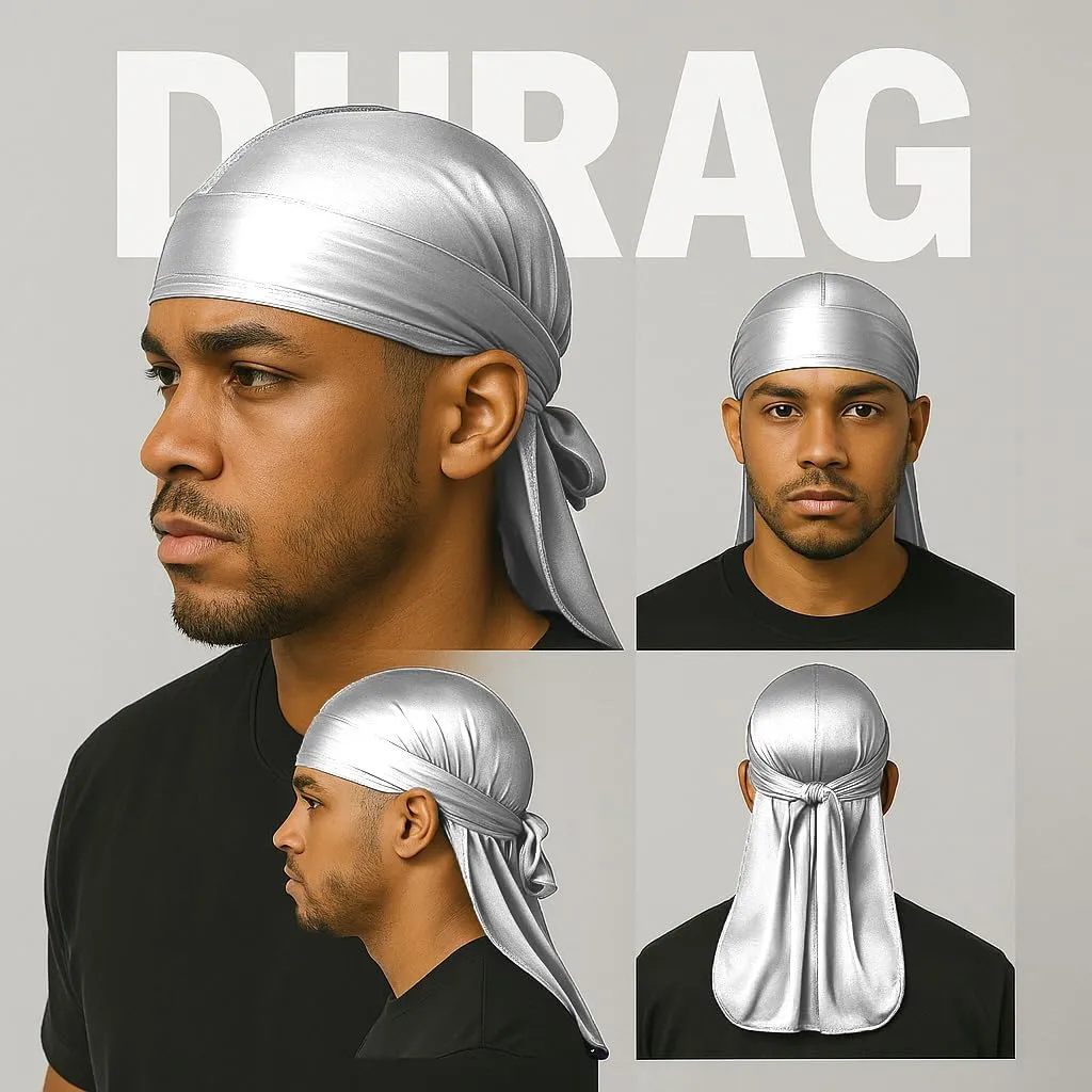 Premium Durag Pack for Men, Silky Doo Rag for 360 540 720 Waves