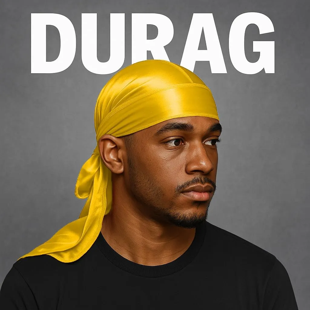 Premium Durag Pack for Men, Silky Doo Rag for 360 540 720 Waves