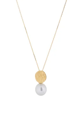 Sea Coin Gold Pearl Necklace