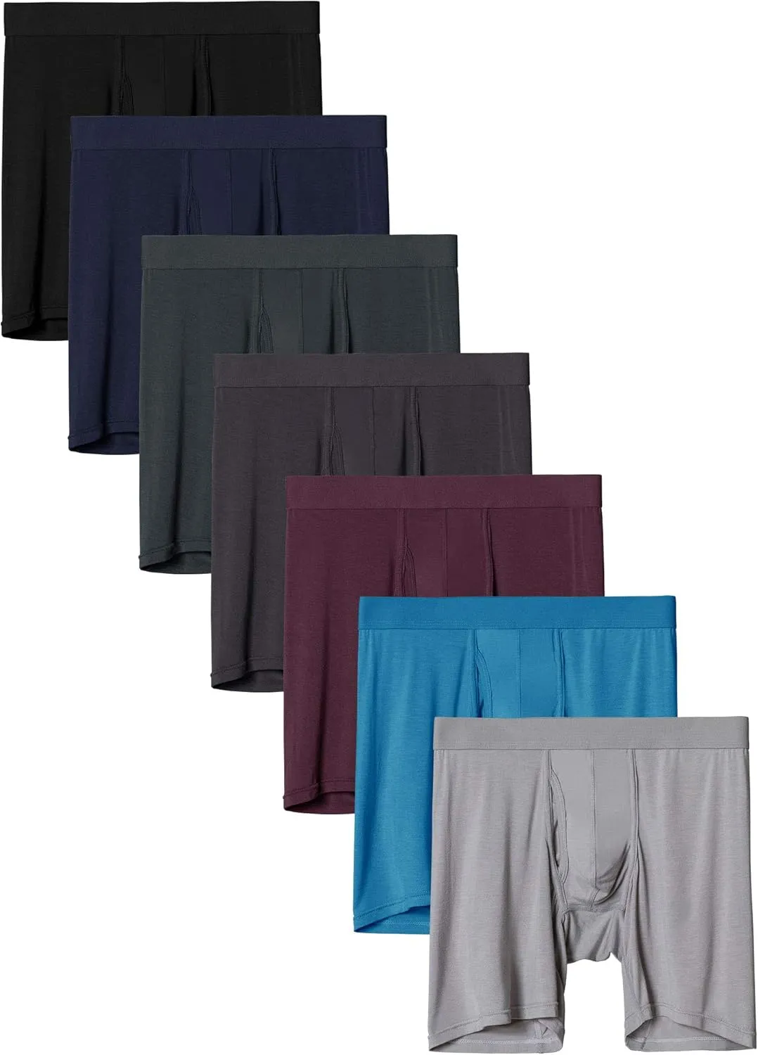 youlehe Men's Underwear Soft Bamboo Viscose Boxer Briefs Stretch Trunks Pack