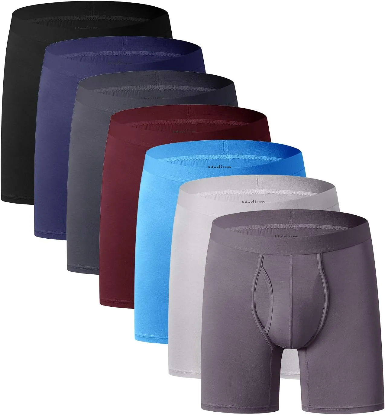 youlehe Men's Underwear Soft Bamboo Viscose Boxer Briefs Stretch Trunks Pack
