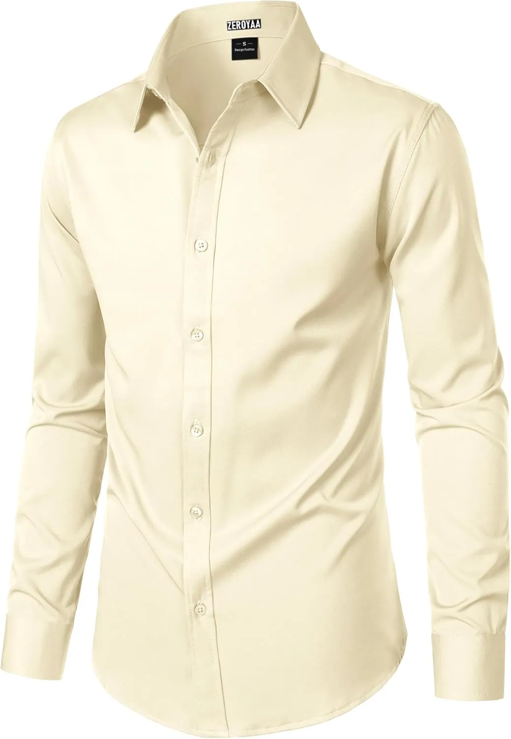 ZEROYAA Men's Wrinkle Free Long Sleeve Dress Shirt Business Casual Modern Slim Fit Button Down Shirts for Wedding and Office